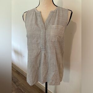 Kenar linen blend striped blouse shirt sleeveless medium